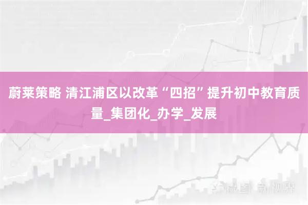 蔚莱策略 清江浦区以改革“四招”提升初中教育质量_集团化_办学_发展
